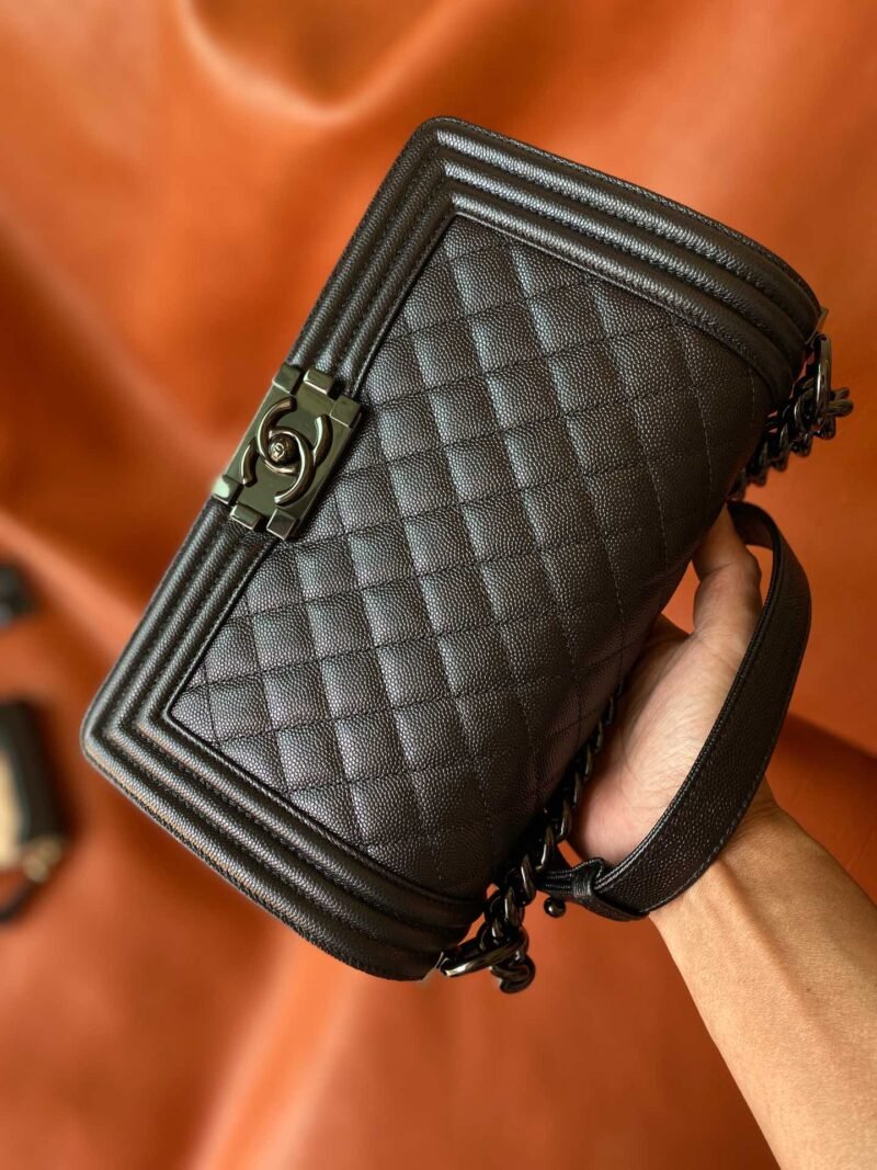 Ch@nel Boy Bag-Caviar-25CM