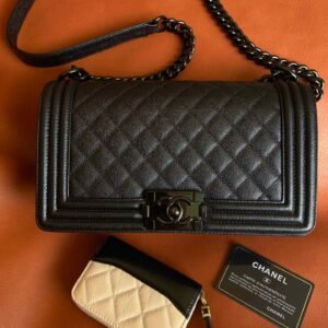 Ch@nel Boy Bag-Caviar-25CM