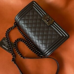 Ch@nel Boy Bag-Caviar-25CM