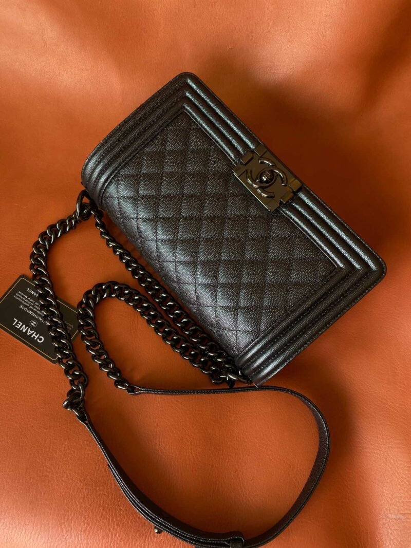 Ch@nel Boy Bag-Caviar-25CM