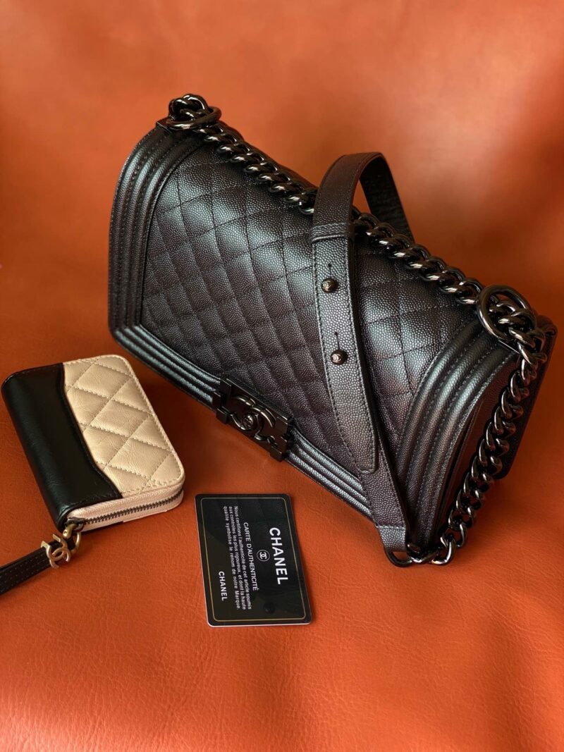 Ch@nel Boy Bag-Caviar-25CM