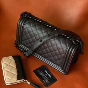 Ch@nel Boy Bag-Caviar-25CM
