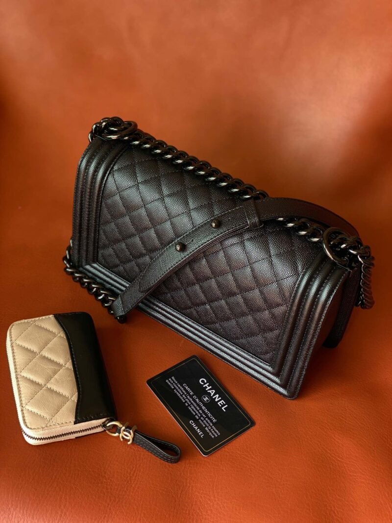 Ch@nel Boy Bag-Caviar-25CM