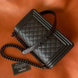 Ch@nel Boy Bag-Caviar-25CM