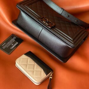 Ch@nel Boy Bag-Caviar-25CM