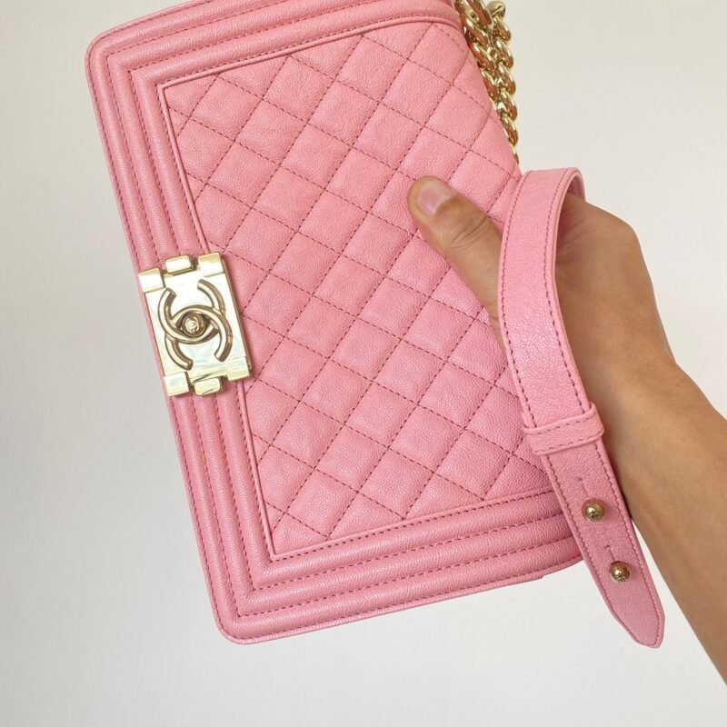 Ch@nel Boy Bag-Caviar-25CM