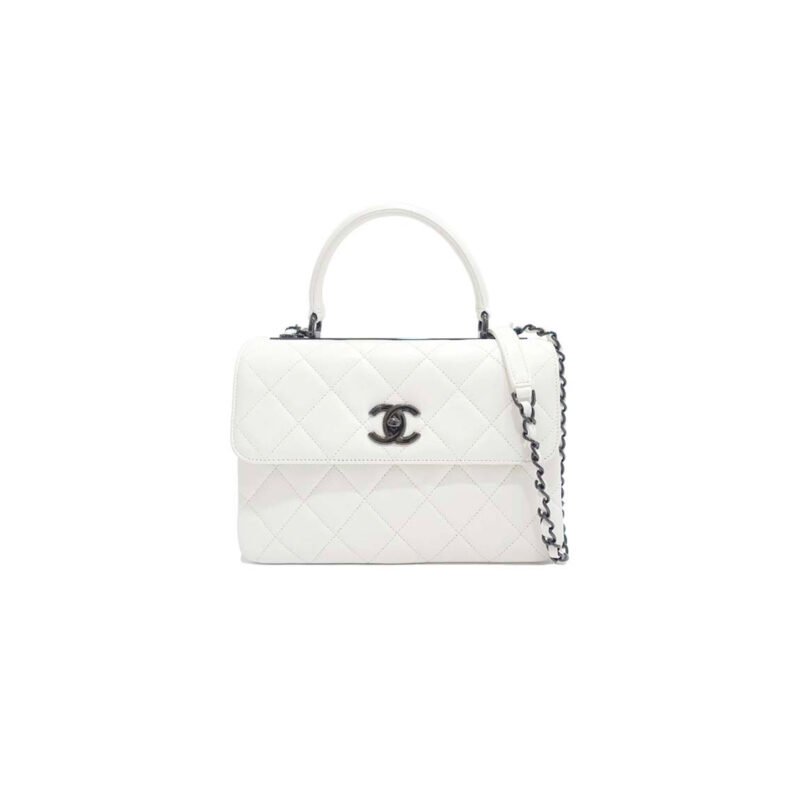 CH@NEL LAMBSKIN QUILTED SMALL TRENDY CC DUAL HANDLE FLAP BAG A92236 (25*17.5*9cm)