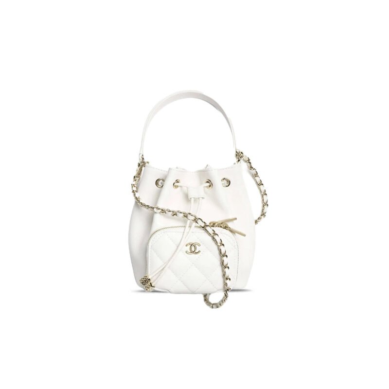 CH@NEL 25B BUCKET BAG IN GRAINED EMBOSSED SHINY CALFSKIN AP4775 (12.5*10*7.5cm)