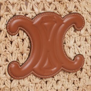 Celine classic panier HOBO BAG IN Raffia and Calfskin