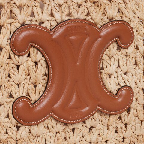 Celine classic panier HOBO BAG IN Raffia and Calfskin