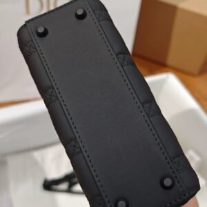 DIOR Small Lady dior Ultramatte Black Cannage Calfskin