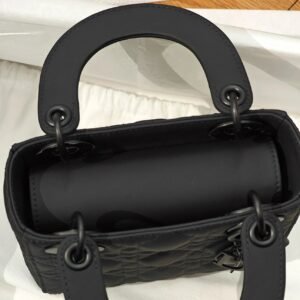 DIOR Small Lady dior Ultramatte Black Cannage Calfskin