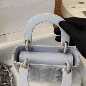 DIOR Mini Lady Dior Bag Cannage Lambskin-Glacier Blue
