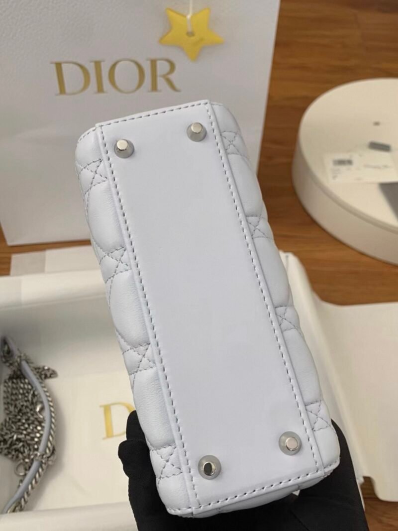 DIOR Mini Lady Dior Bag Cannage Lambskin-Glacier Blue