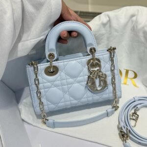 DIOR Lady D-Joy Bag Cannage Lambskin-Glacier Blue