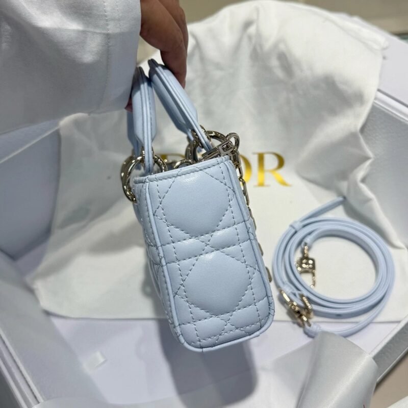 DIOR Lady D-Joy Bag Cannage Lambskin-Glacier Blue