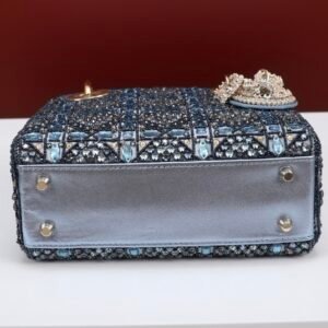 DIOR MINI Lady dior Embroidered Pearl Decoration, Calfskin and Satin