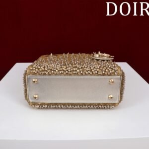 DIOR MINI Lady dior Embroidered Pearl Decoration, Calfskin and Satin