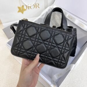 DIOR Medium Dior Toujours Bag Macrocannage Calfskin