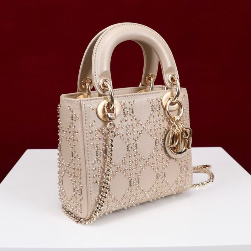 DIOR Champagne Gold Floral Design Fully Paved with Diamonds