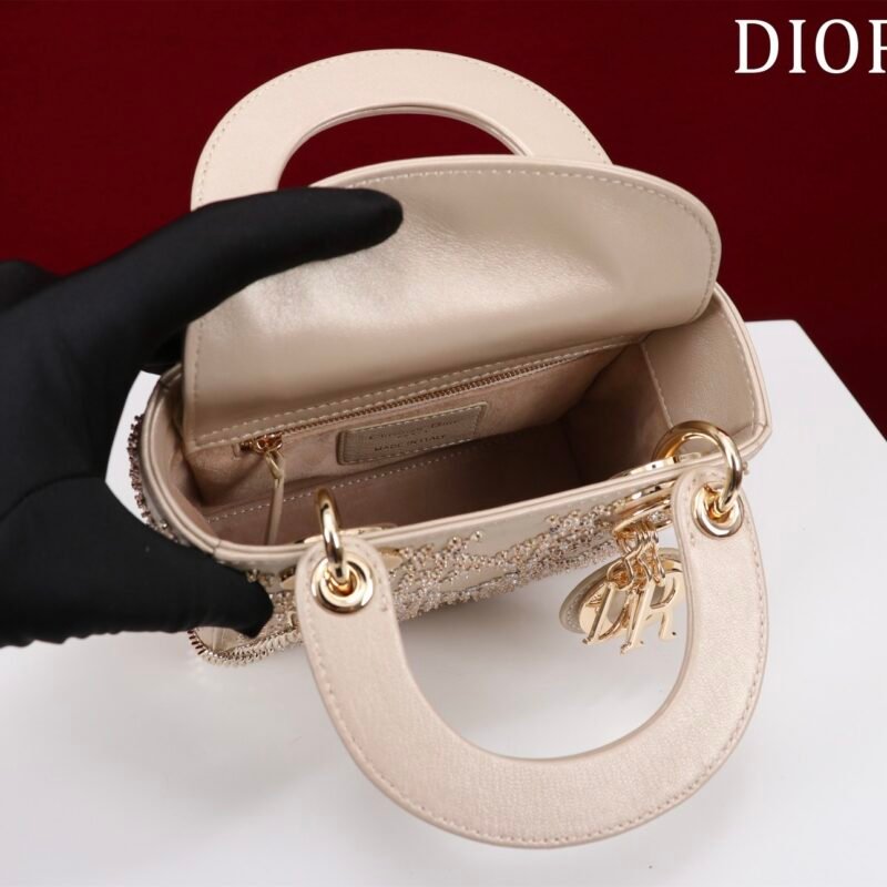 DIOR Champagne Gold Floral Design Fully Paved with Diamonds