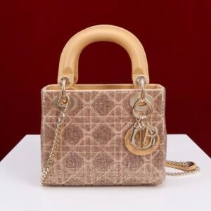 DIOR Lady Dior Cotton fabric with bead embroidery