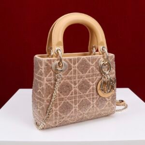 DIOR Lady Dior Cotton fabric with bead embroidery