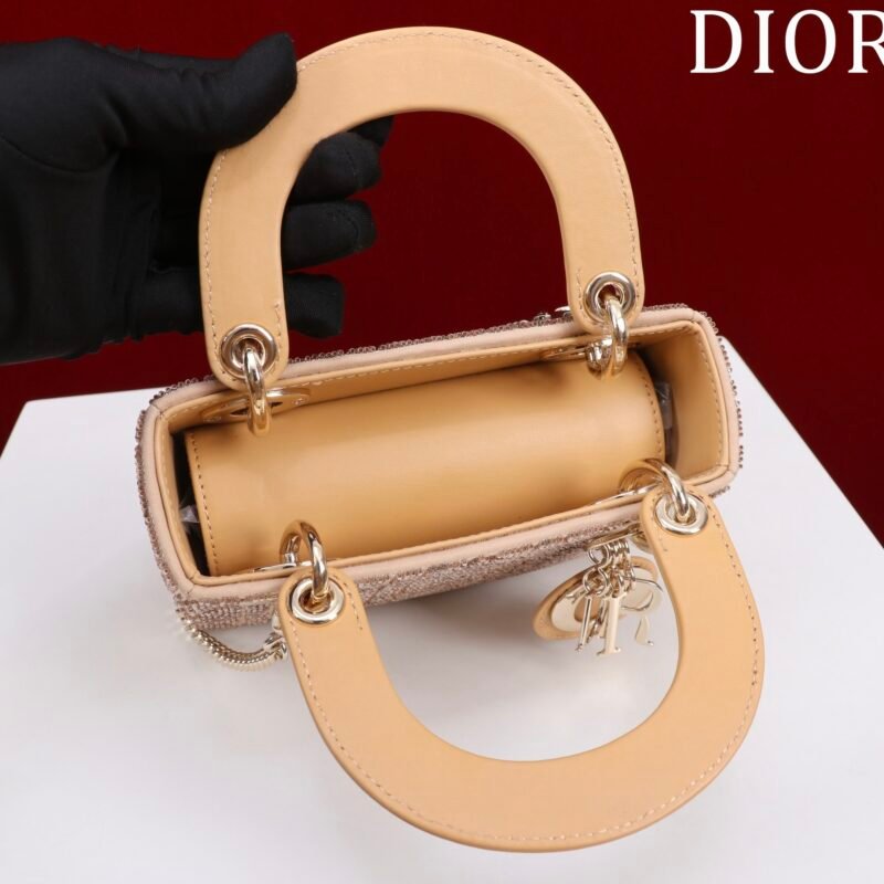 DIOR Lady Dior Cotton fabric with bead embroidery