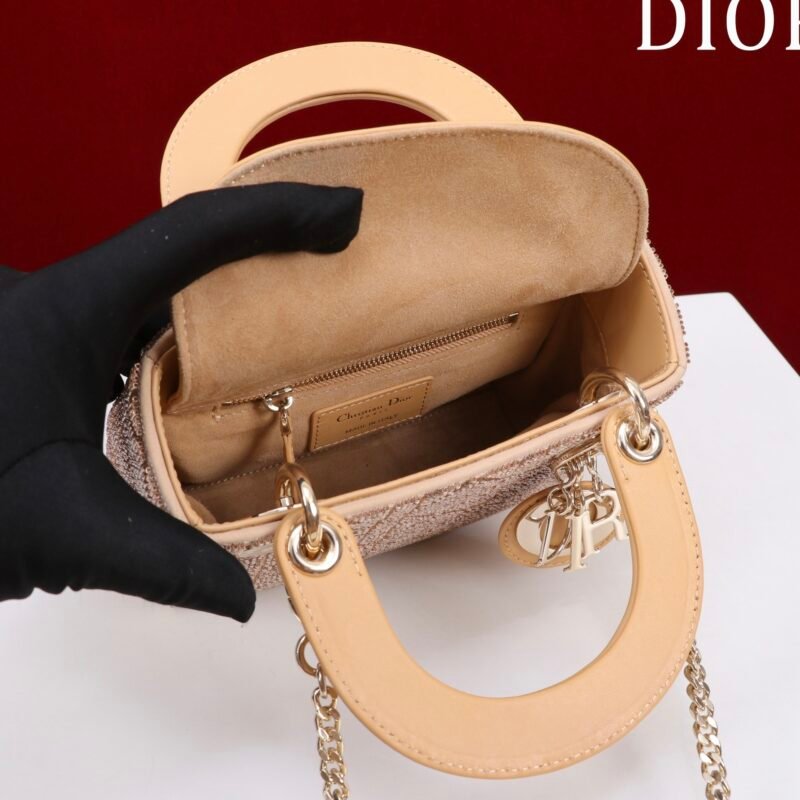 DIOR Lady Dior Cotton fabric with bead embroidery