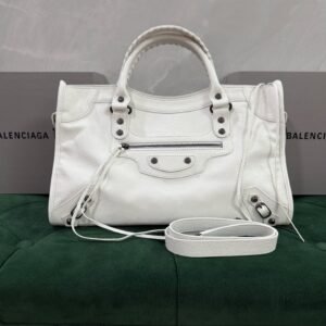 Balenciag Women’s Le City Bag in Optic White-38*24*14CM