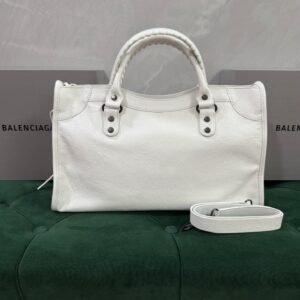 Balenciag Women’s Le City Bag in Optic White-38*24*14CM