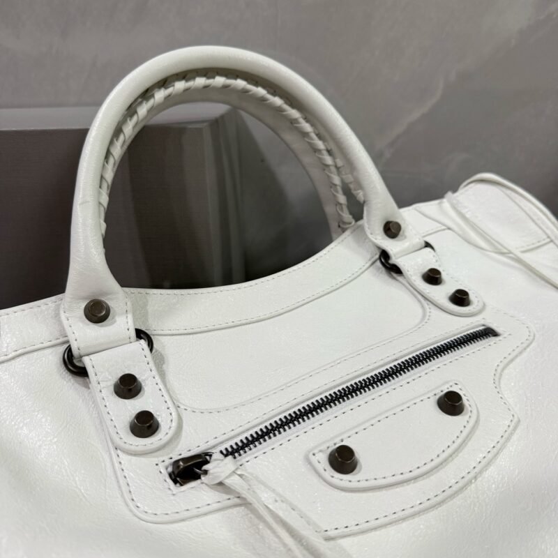 Balenciag Women’s Le City Bag in Optic White-38*24*14CM
