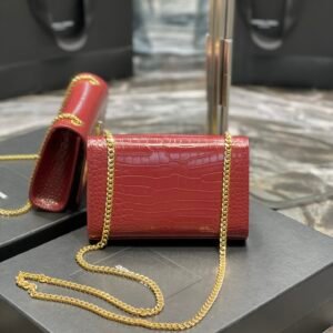 YSL Kate Medium With Tassle In Crocodile Leather-20×13.5×5.5cCM