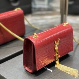 YSL Kate Medium With Tassle In Crocodile Leather-20×13.5×5.5cCM