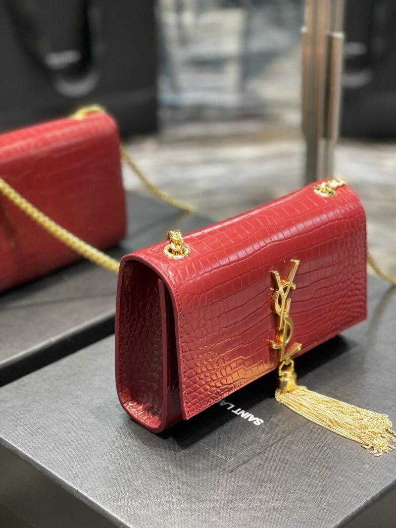 YSL Kate Medium With Tassle In Crocodile Leather-20×13.5×5.5cCM