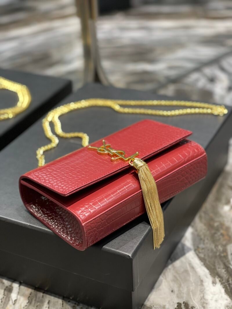 YSL Kate Medium With Tassle In Crocodile Leather-20×13.5×5.5cCM