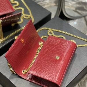 YSL Kate Medium With Tassle In Crocodile Leather-20×13.5×5.5cCM