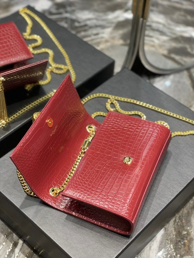 YSL Kate Medium With Tassle In Crocodile Leather-20×13.5×5.5cCM