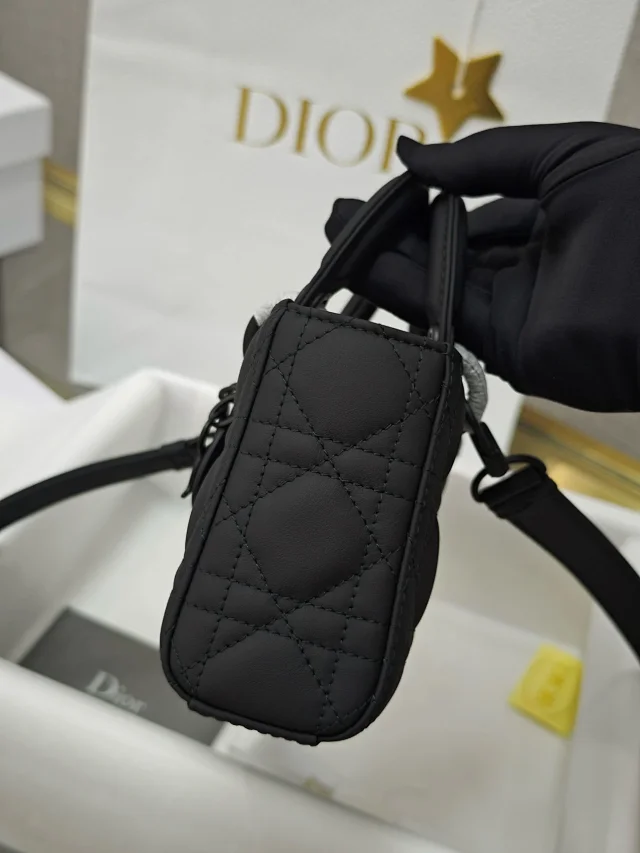 DIOR Small Lady D-Joy Bag Ultramatte Black Cannage Calfskin