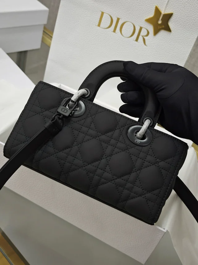 DIOR Small Lady D-Joy Bag Ultramatte Black Cannage Calfskin