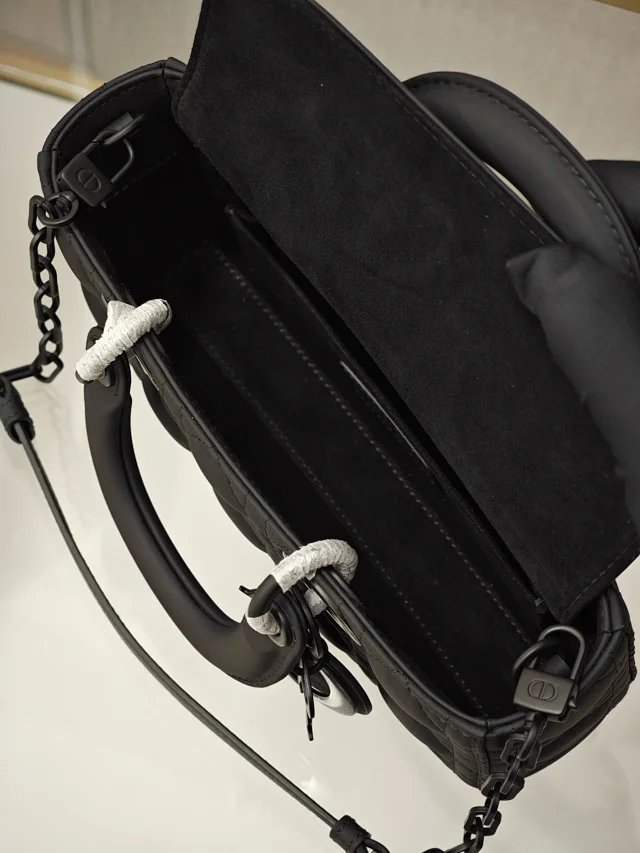 DIOR Small Lady D-Joy Bag Ultramatte Black Cannage Calfskin