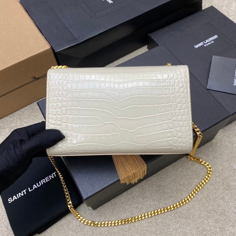 YSL Kate With Tassle In Crocodile-20×13.5×5.5cCM