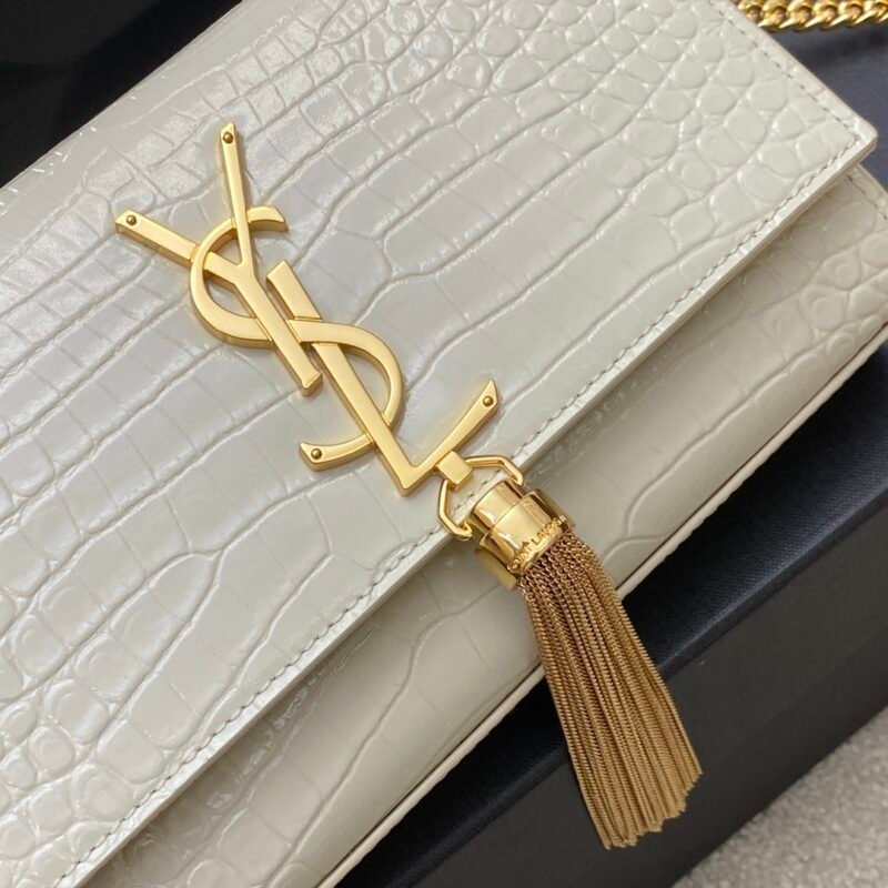 YSL Kate With Tassle In Crocodile-20×13.5×5.5cCM