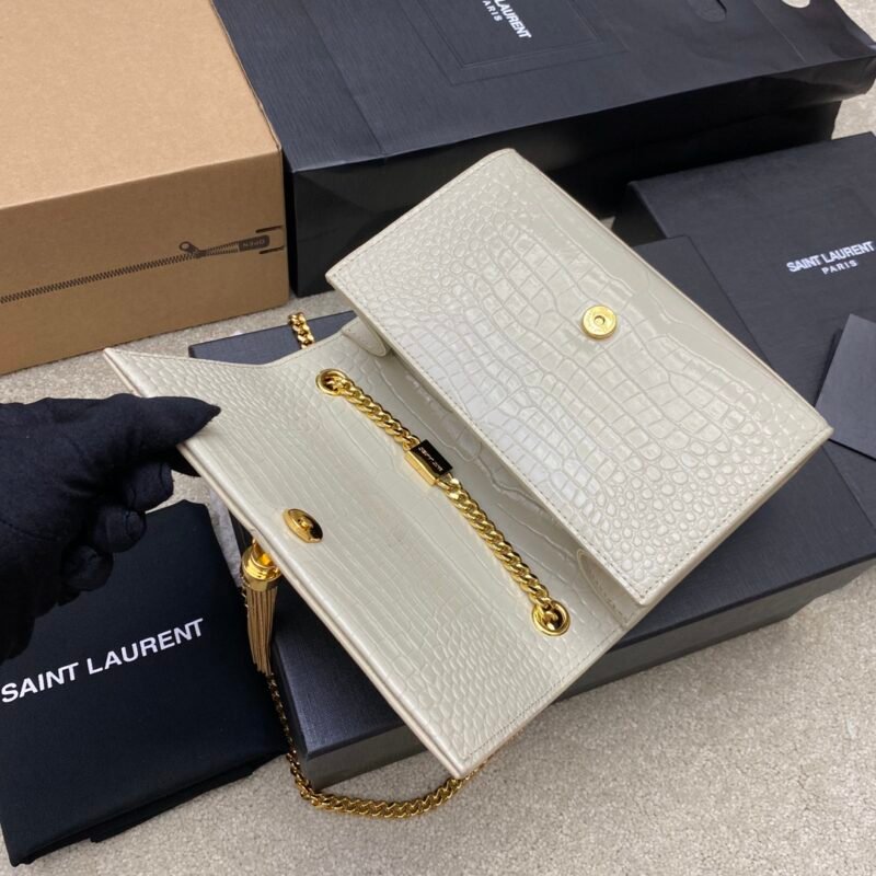 YSL Kate With Tassle In Crocodile-20×13.5×5.5cCM