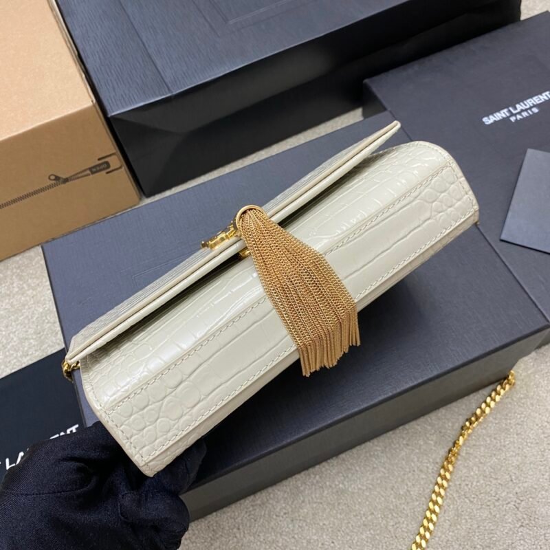 YSL Kate With Tassle In Crocodile-20×13.5×5.5cCM