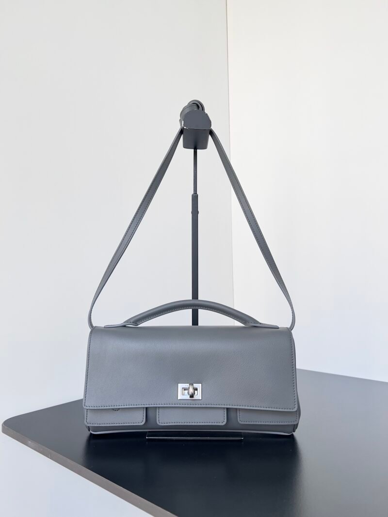 Balenciag Women’s Bel Air Small Clutch On Strap in Black-27*5*14CM