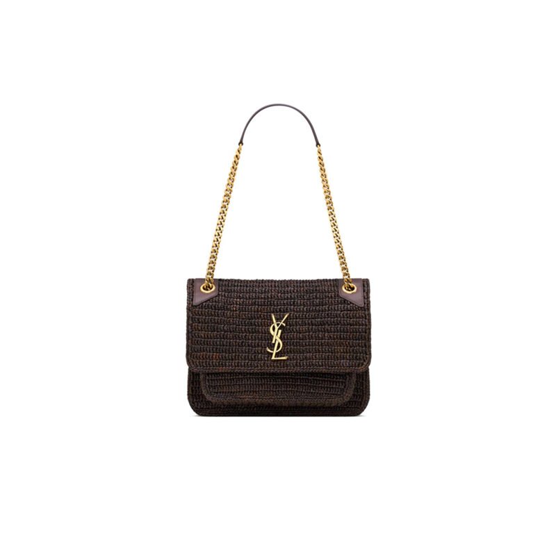 YSL NIKI MEDIUM RAFFIA BAG 838875GAAFO1861 (28*20*8.5cm)